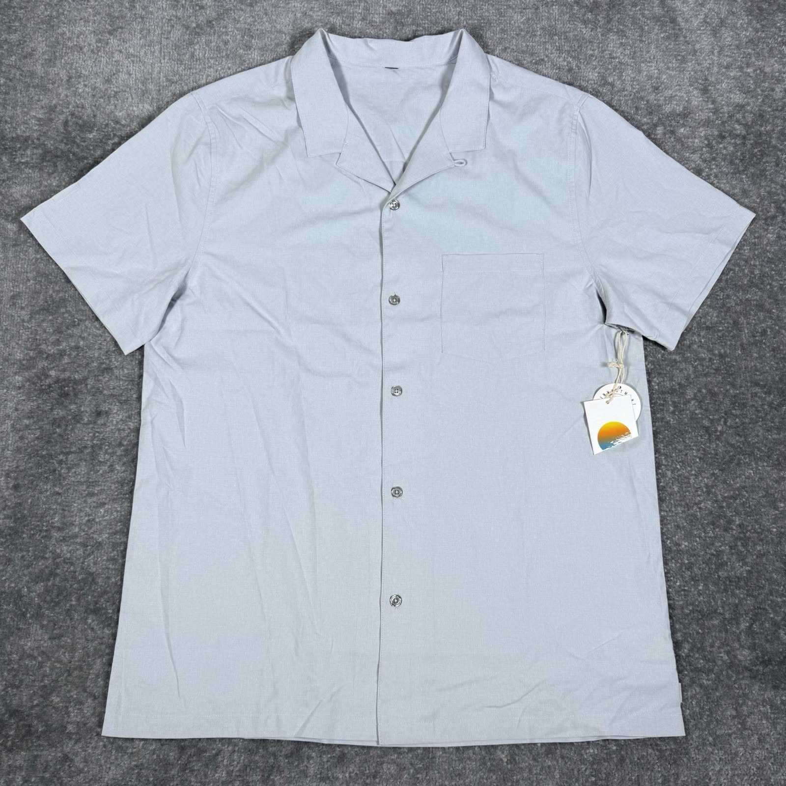 Vuori Shirt Men's Large Gray Short Sleeve Seaport Lightweight Performance